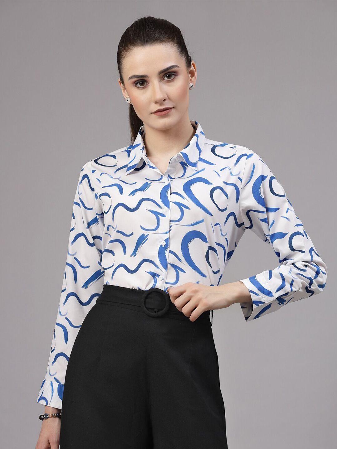 style quotient abstract printed smart regular fit opaque casual shirt