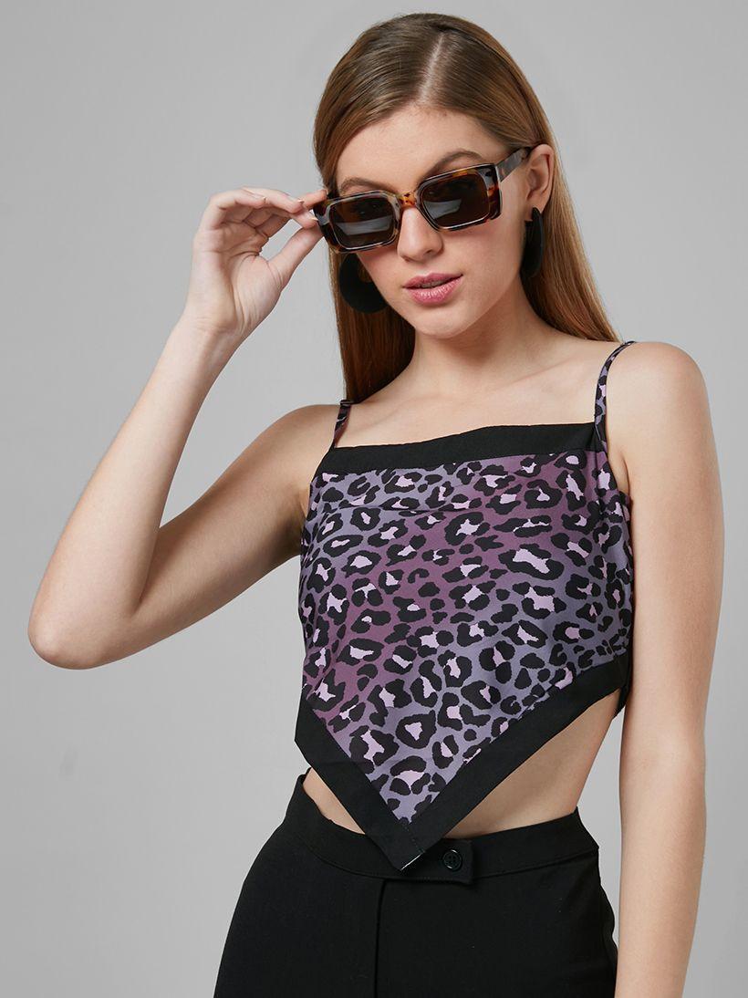 style quotient animal print crop top