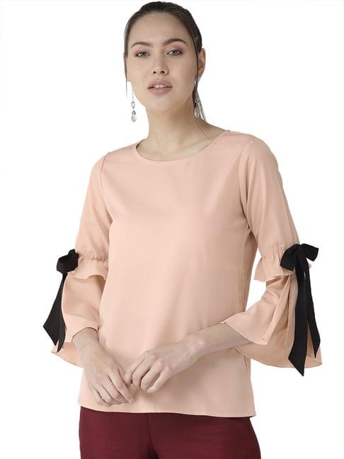 style quotient beige regular fit top