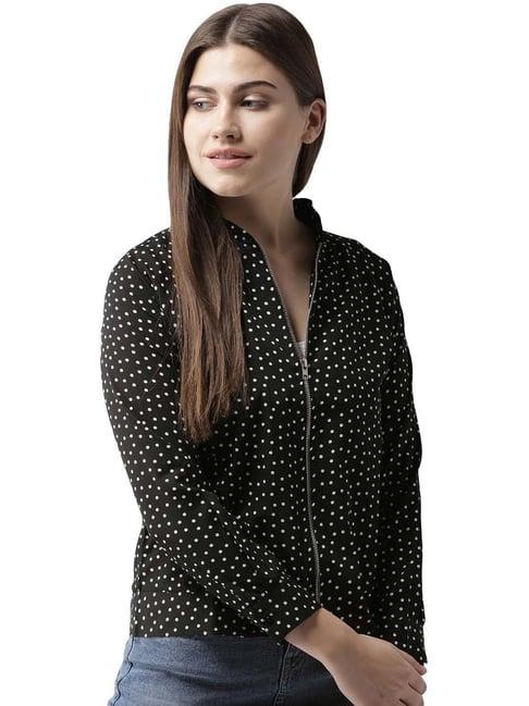 style quotient black & white polka dots jacket