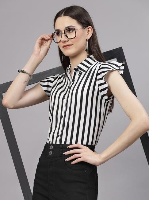 style quotient black & white striped shirt