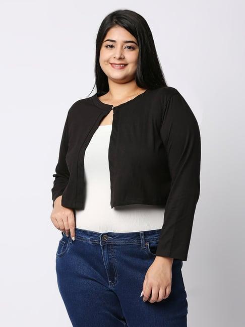 style quotient black crop shrug