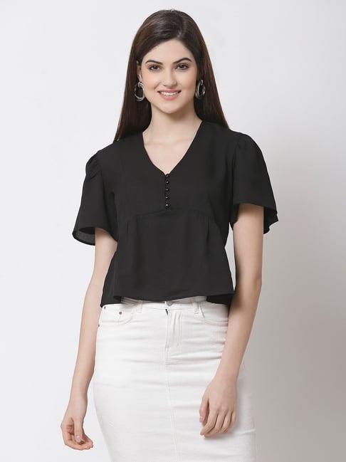 style quotient black peplum top