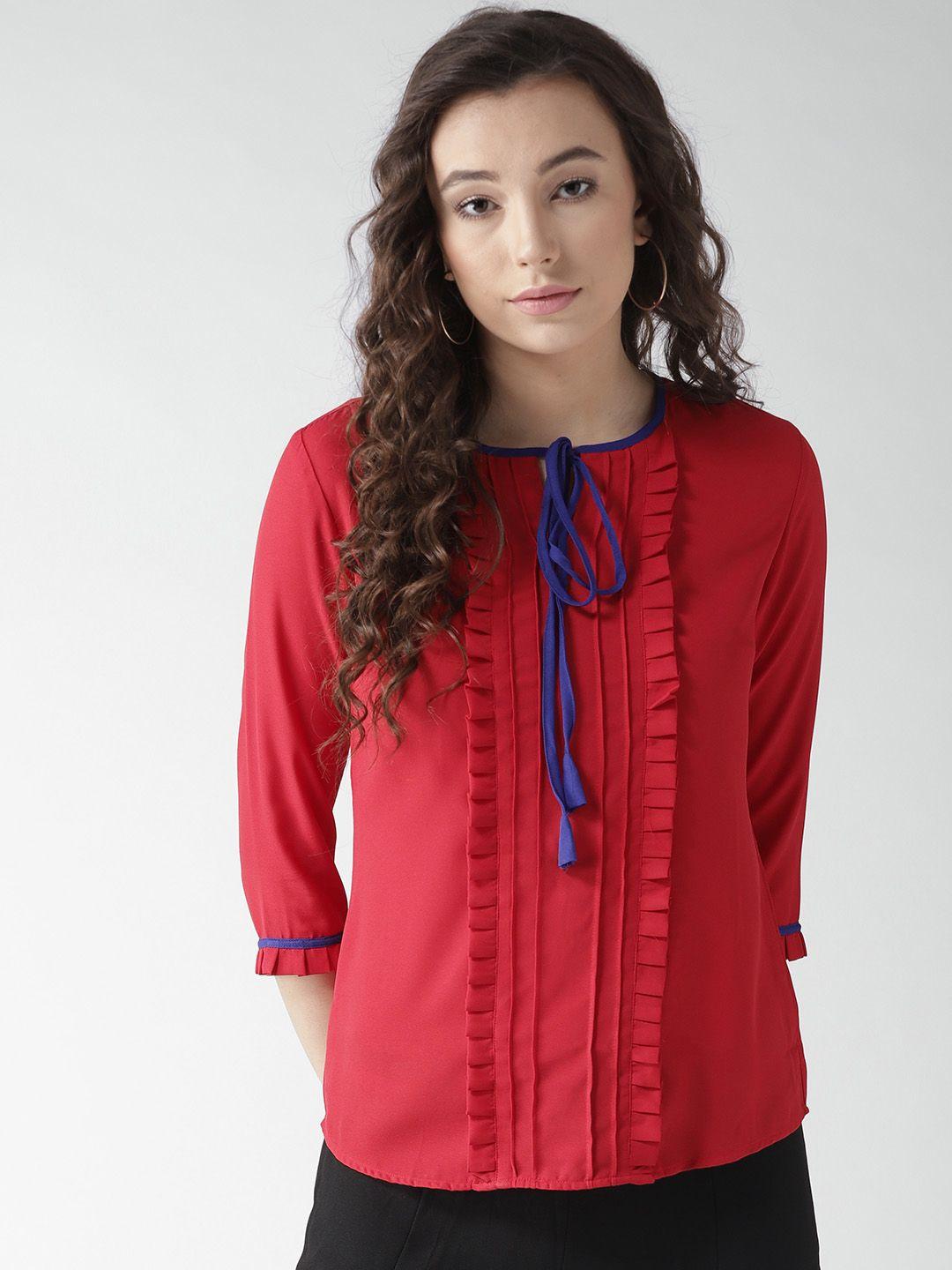 style quotient by noi women red solid top