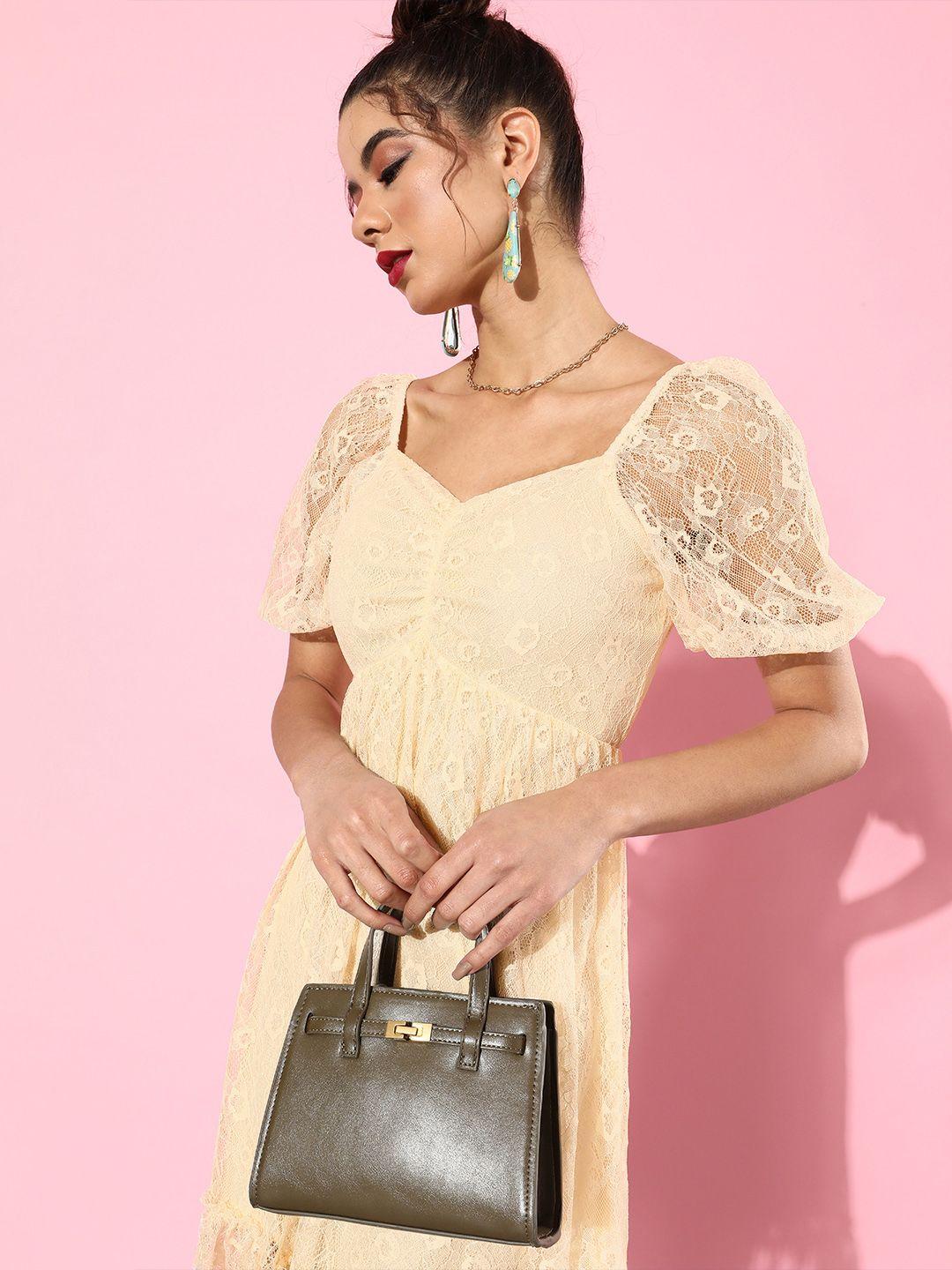style quotient cream floral lacework and sheer dress