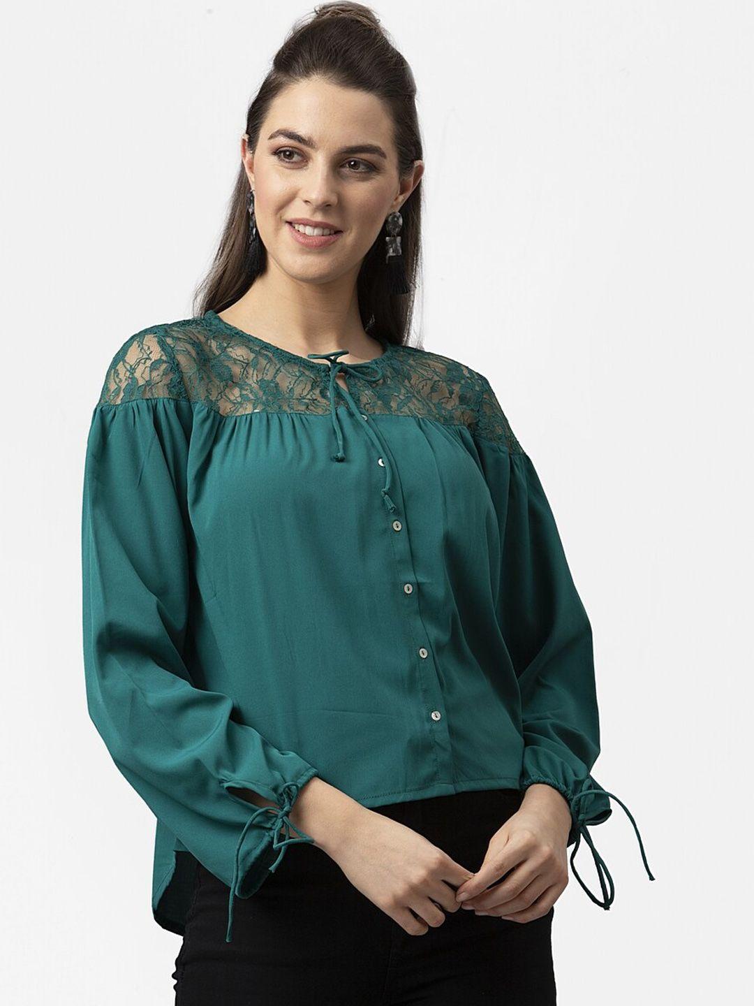 style quotient green lace top