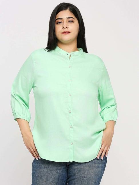 style quotient green regular fit shirt