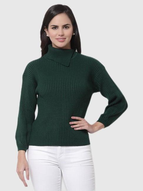style quotient green regular fit sweater