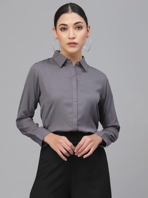 style quotient grey formal shirt