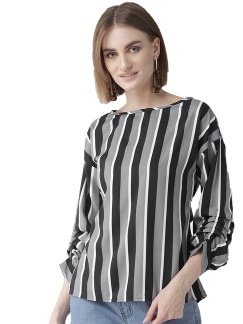 style quotient grey striped top