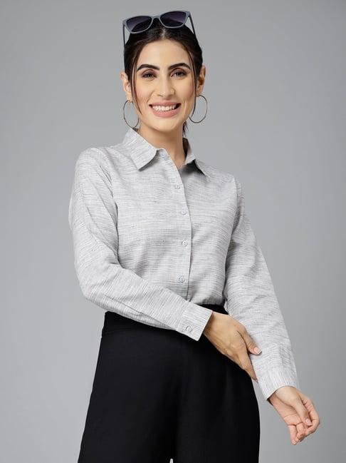 style quotient grey textured shirt