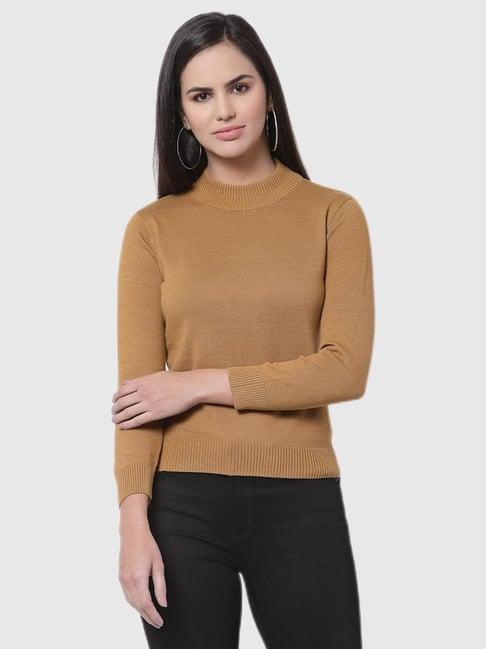 style quotient khaki regular fit sweater
