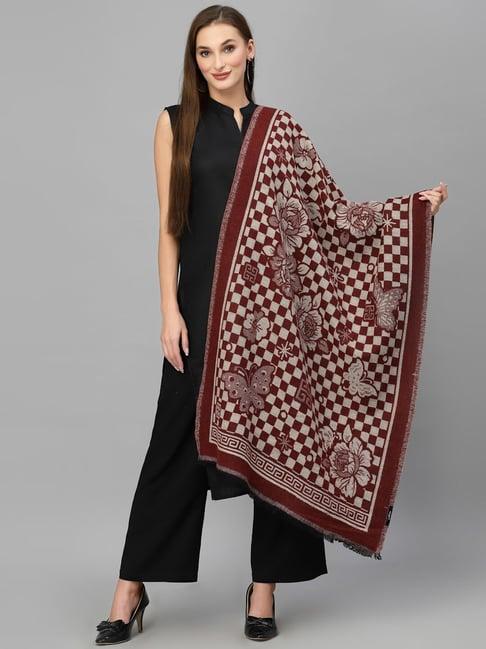 style quotient maroon embroidered shawl