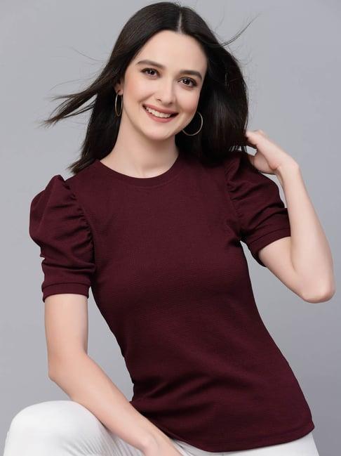 style quotient maroon top