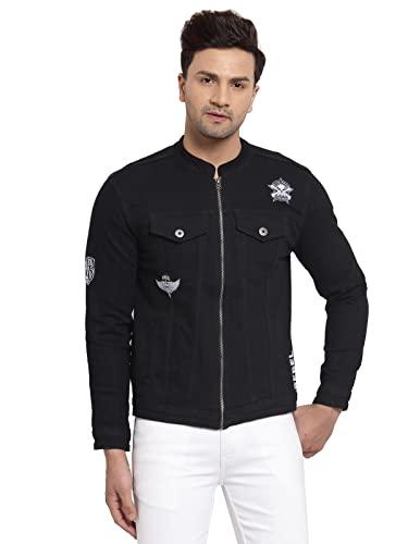 style quotient men black sporty jacket(aw21sqharleybiker_blk-m)