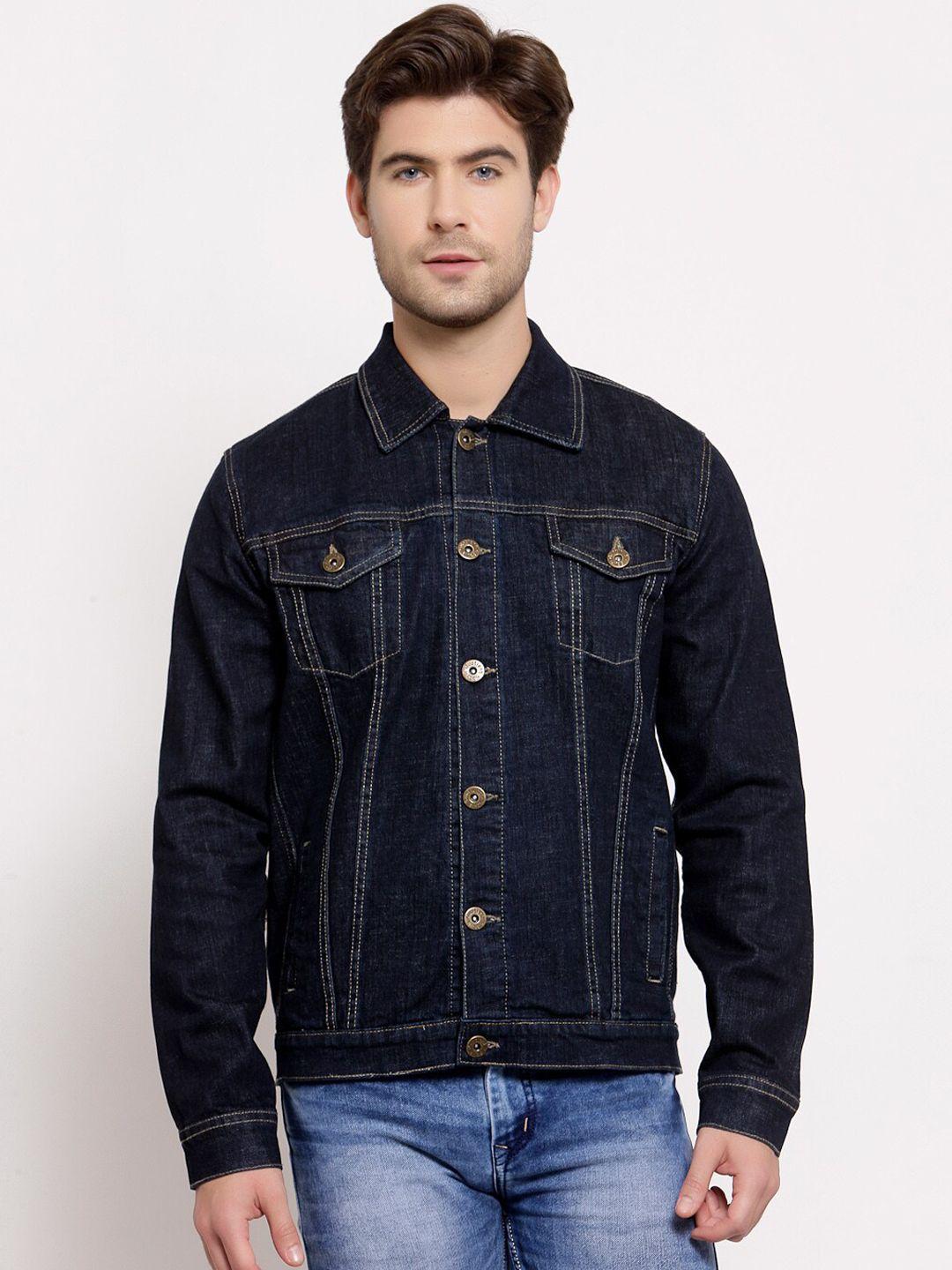 style quotient men blue cotton denim jacket