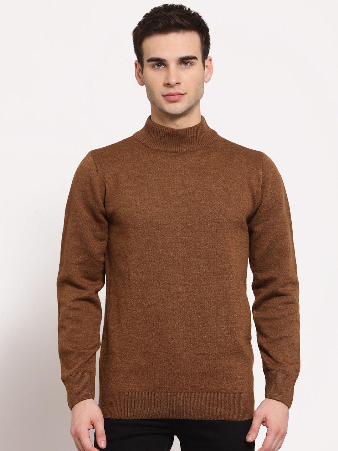 style quotient men brown acrylic pullover