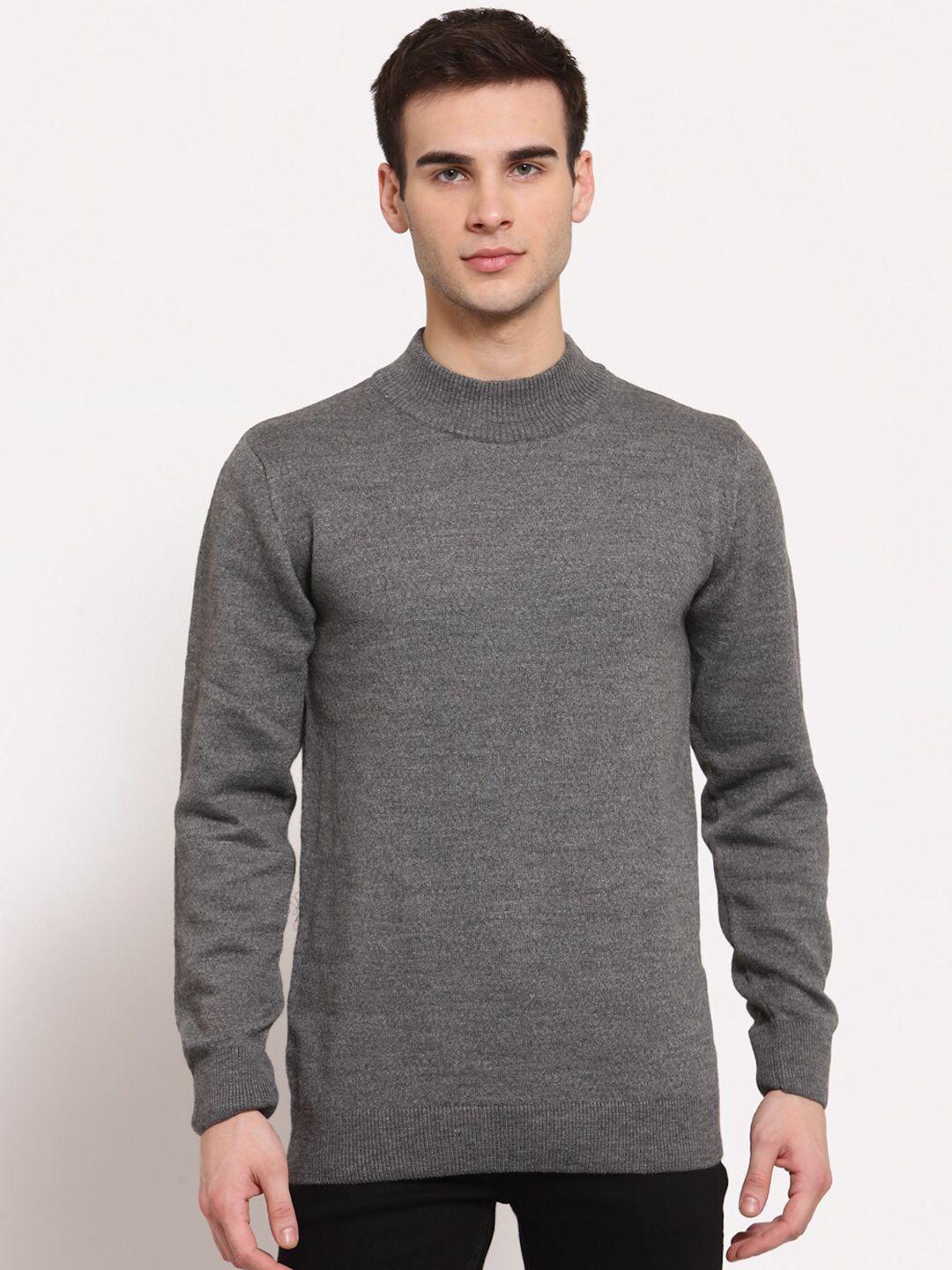 style quotient men grey acrylic pullover