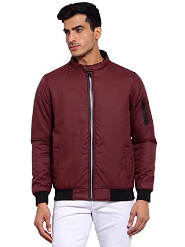 style quotient men maroon lightweight outdoor bomber jacket (aw21sqmarlon_win-xl)