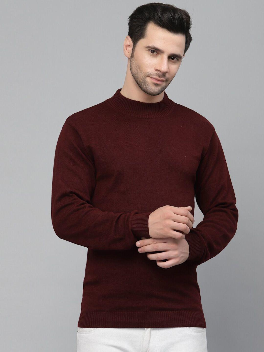 style quotient men maroon sweaters
