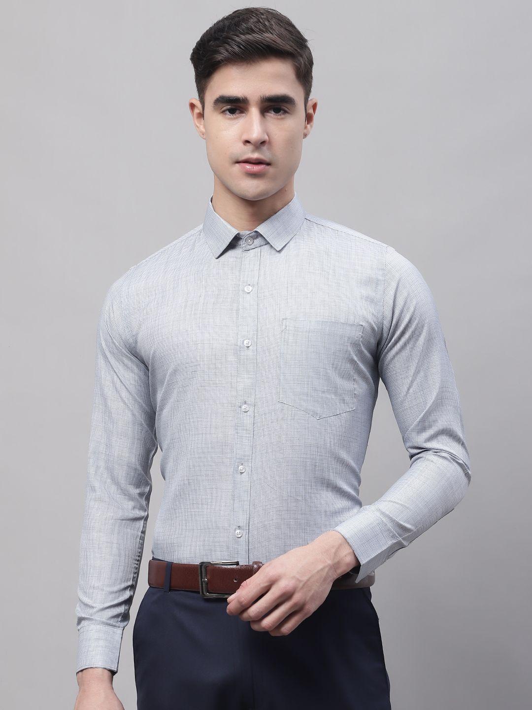 style quotient men micro checked regular fit formal shirt
