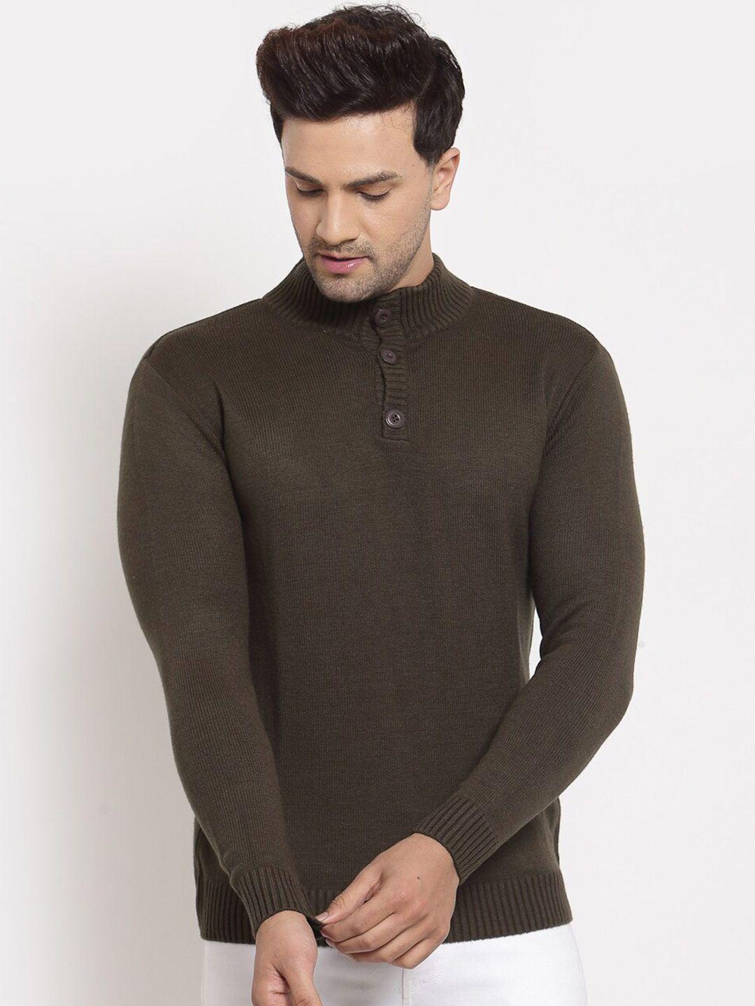 style quotient men olive green acrylic pullover
