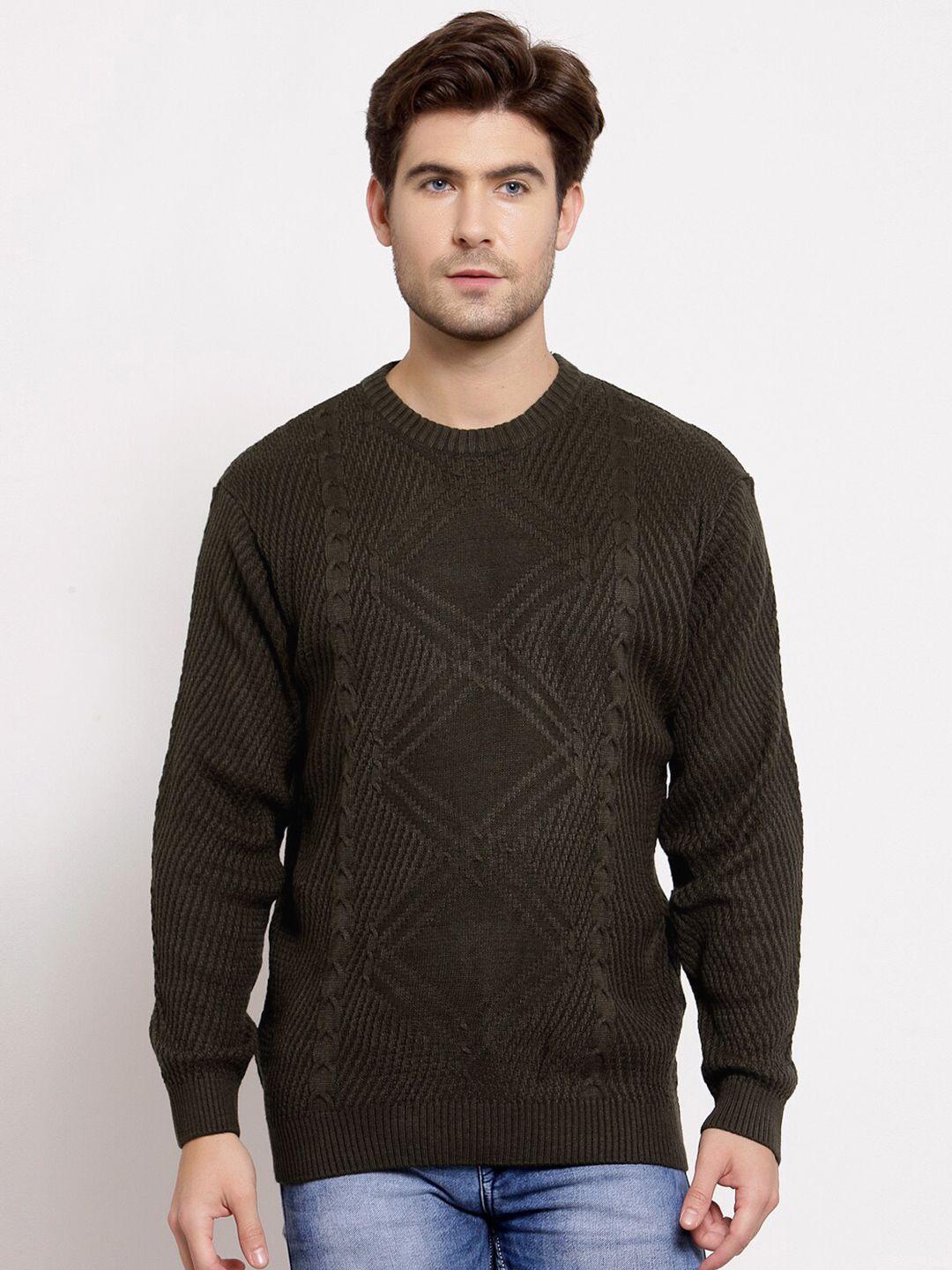 style quotient men olive green cable knit pullover