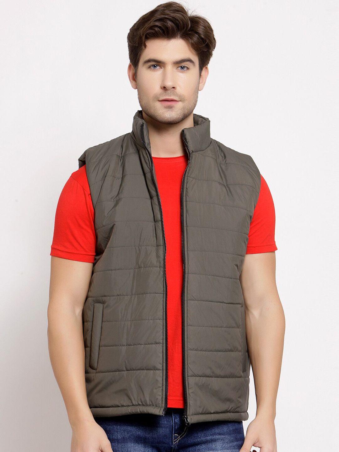 style quotient men olive green lightweight padded jacket