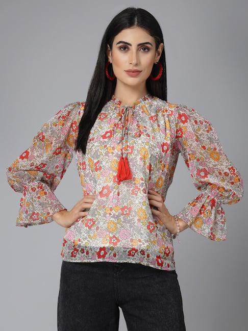 style quotient multicolor floral print top