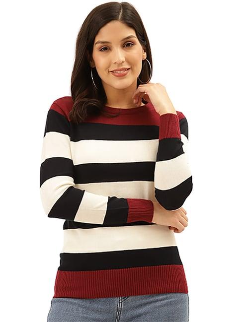 style quotient multicolor striped pullover