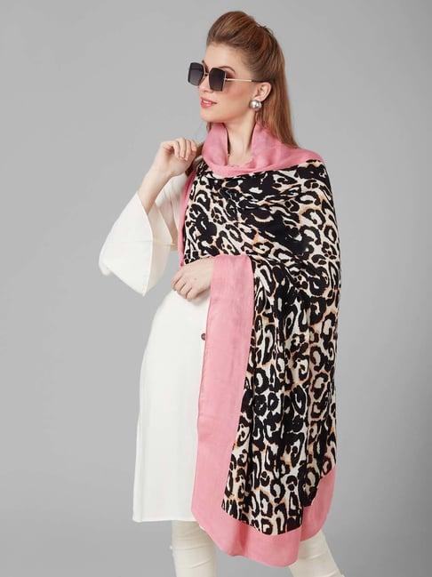style quotient multicolored rayon animal print shawl