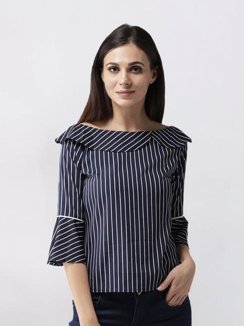 style quotient navy striped top