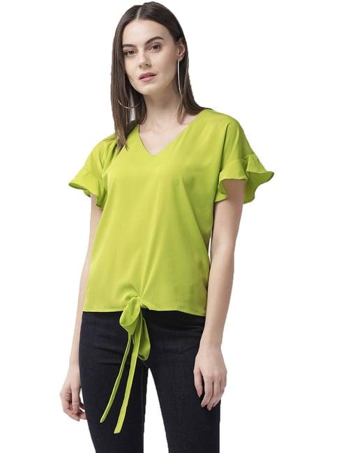 style quotient neon green regular fit top