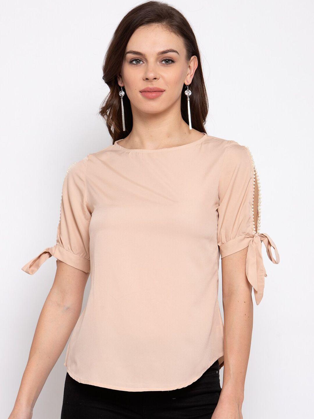 style quotient nude coloured solid regular top