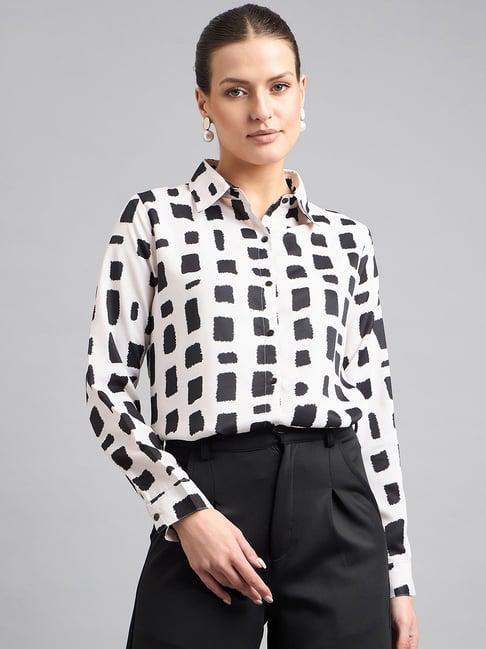 style quotient off white printed shirt