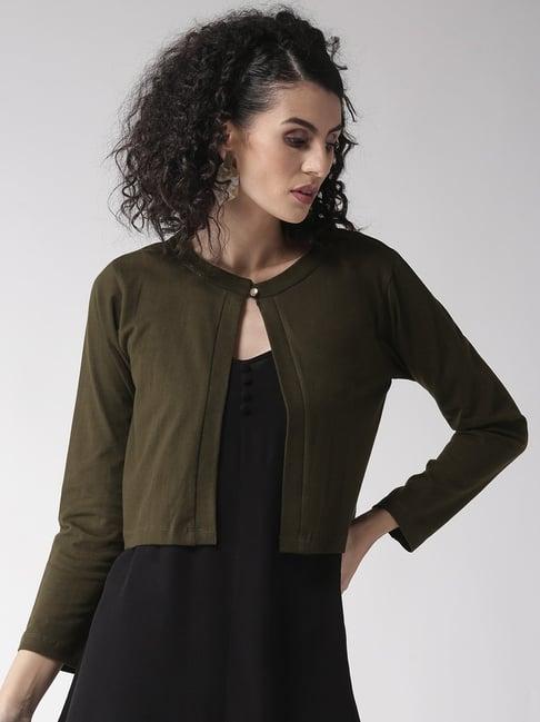 style quotient olive cotton shrug