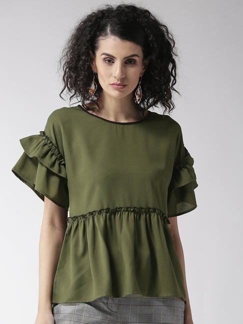 style quotient olive regular fit top