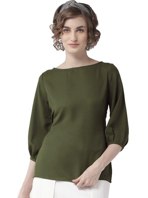 style quotient olive regular fit top