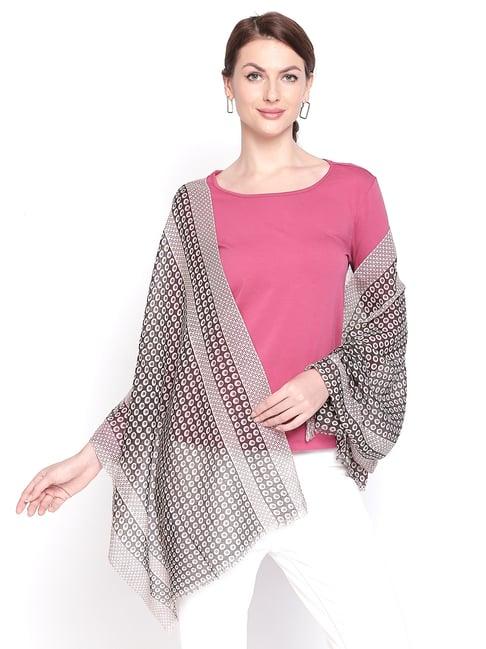 style quotient pink printed shawl
