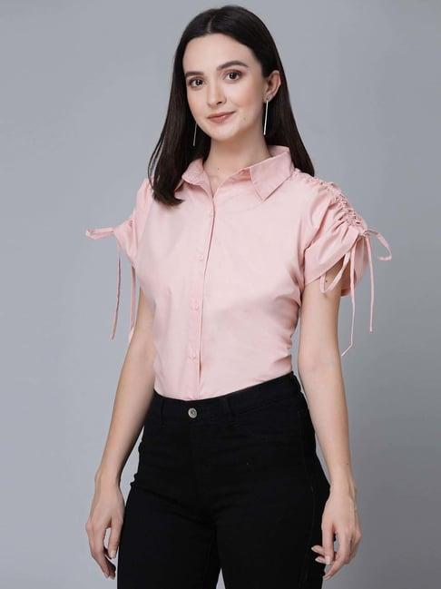 style quotient pink regular fit shirt