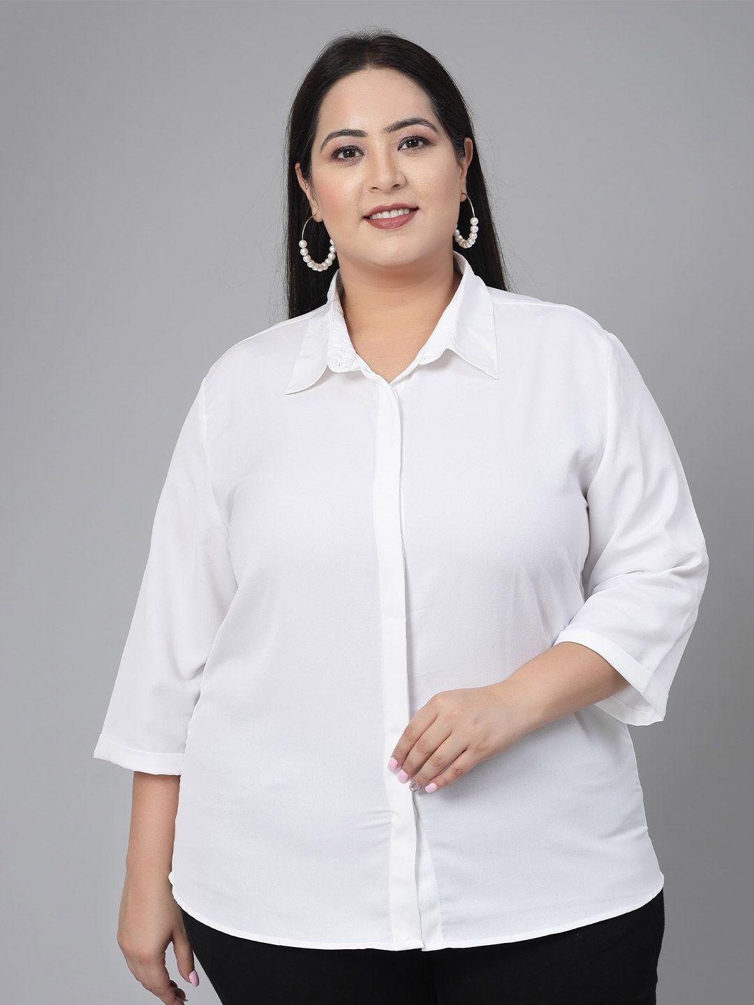 style quotient plus size smart spread collar formal shirt