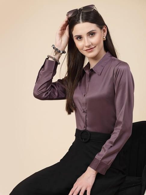 style quotient purple regular fit shirt