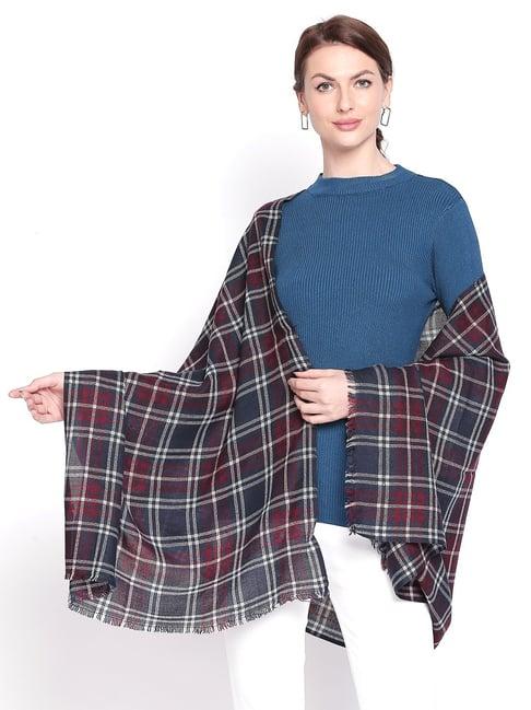 style quotient red & blue checks shawl