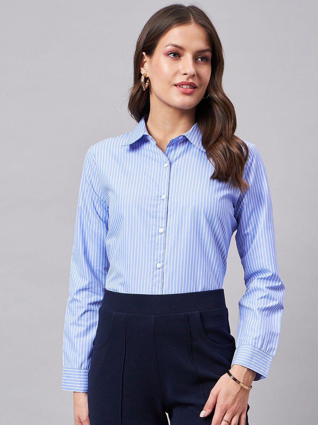 style quotient smart vertical stripes formal shirt