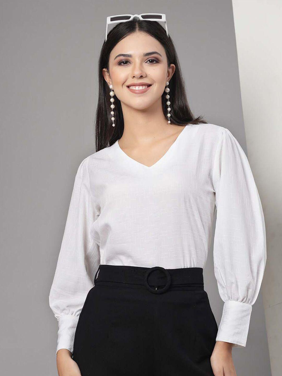 style quotient v neck cuff sleeves regular top