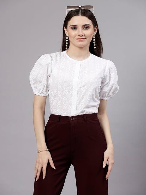 style quotient white cotton regular fit shirt