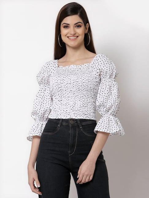 style quotient white printed a-line top