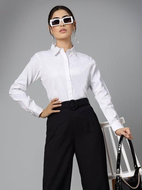 style quotient white regular fit shirt