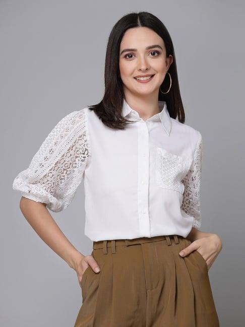 style quotient white regular fit shirt