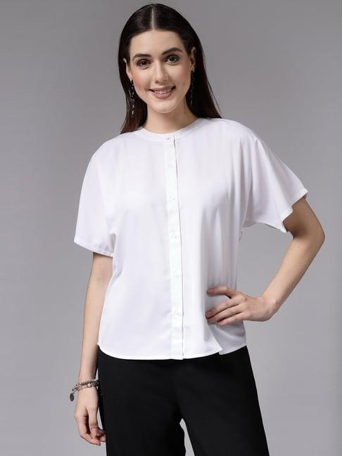 style quotient white regular fit shirt